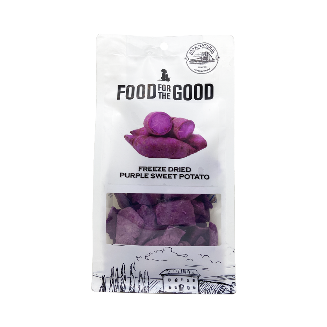 Food For The Good Freeze Dried Purple Sweet Potato Treats for Cats and Dogs 100g