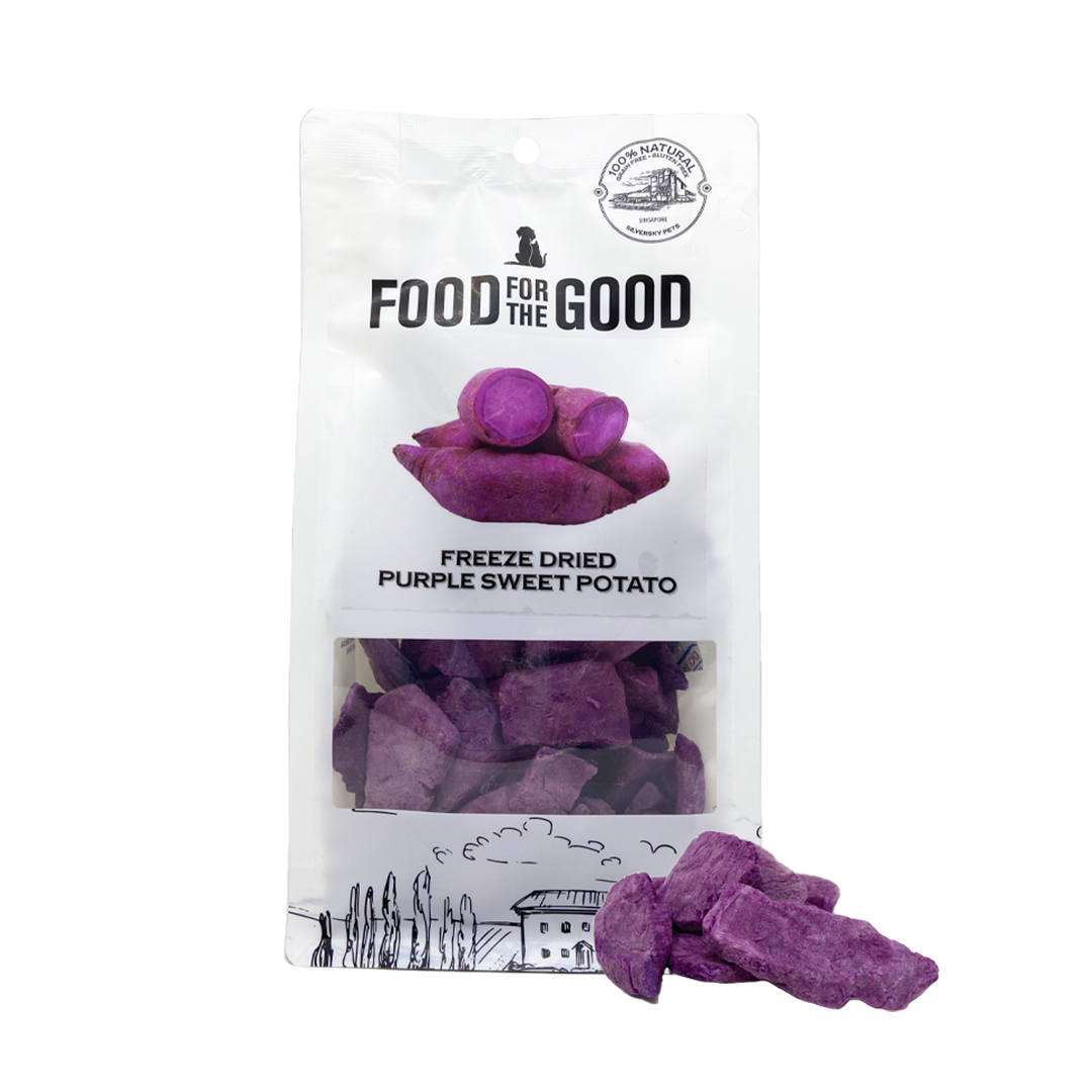 Food For The Good Freeze Dried Purple Sweet Potato Treats for Cats and Dogs 100g
