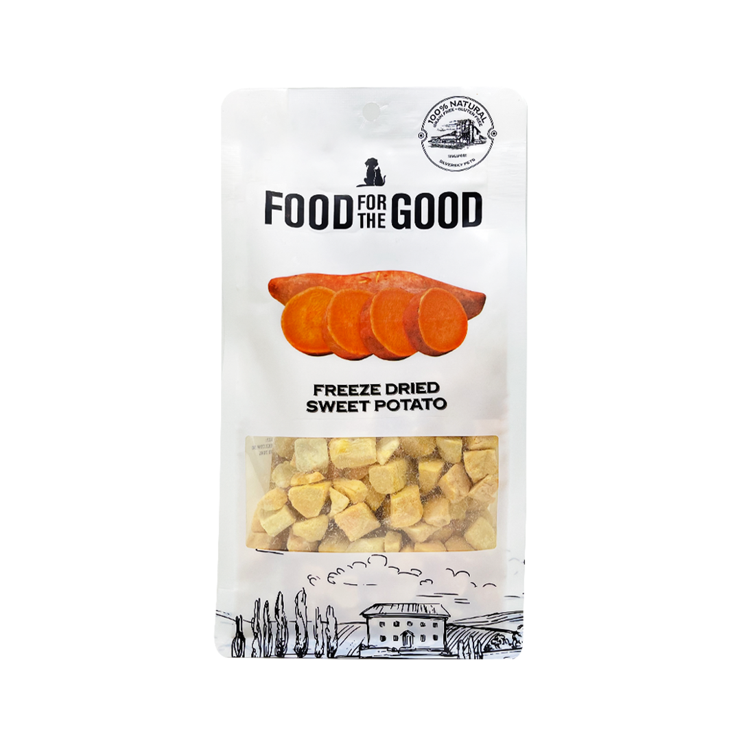 Food For The Good Freeze Dried Orange Sweet Potato Treats for Cats and Dogs 100g