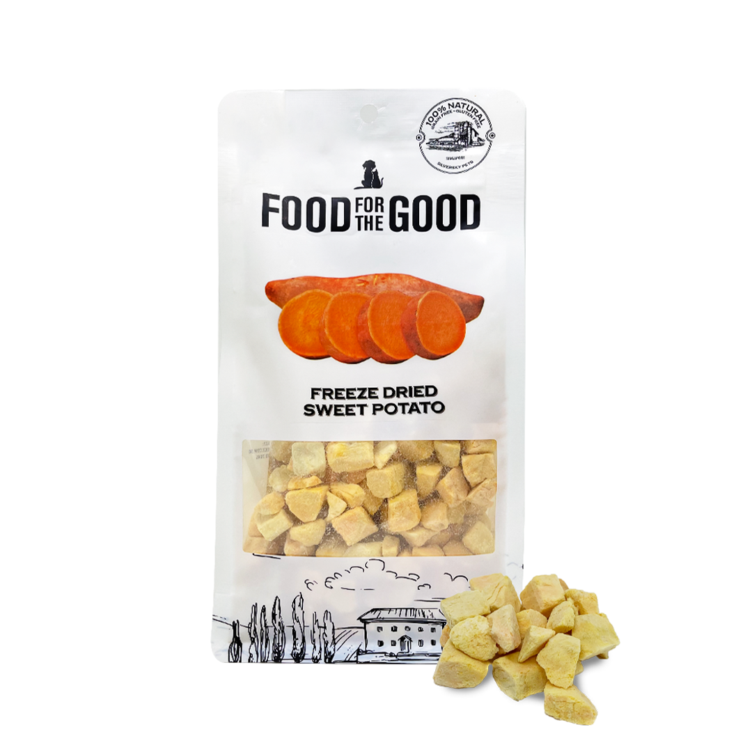 Food For The Good Freeze Dried Orange Sweet Potato Treats for Cats and Dogs 100g