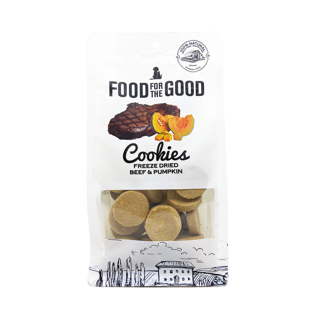 Food For The Good Freeze Dried Beef & Pumpkin Cookies Treats for Cats & Dogs 70g