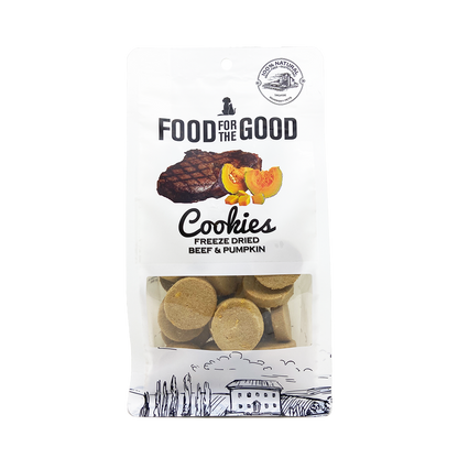 Food For The Good Freeze Dried Beef & Pumpkin Cookies Treats for Cats & Dogs 70g