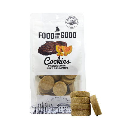 Food For The Good Freeze Dried Beef & Pumpkin Cookies Treats for Cats & Dogs 70g
