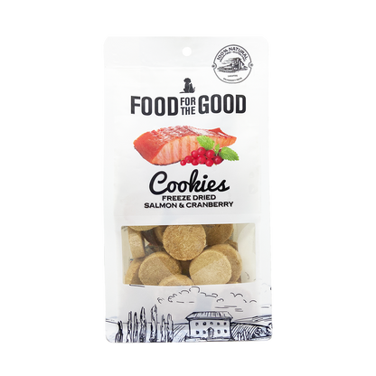 Food For The Good Freeze Dried Salmon & Cranberry Cookies Treats for Cats & Dogs 70g