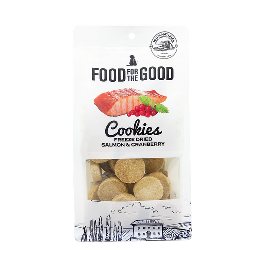 Food For The Good Freeze Dried Salmon & Cranberry Cookies Treats for Cats & Dogs 70g