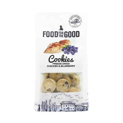 Food For The Good Freeze Dried Chicken & Blueberry Cookies Treats for Cats & Dogs 70g