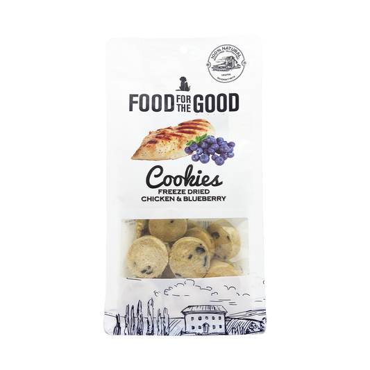 Food For The Good Freeze Dried Chicken & Blueberry Cookies Treats for Cats & Dogs 70g