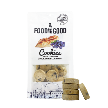 Food For The Good Freeze Dried Chicken & Blueberry Cookies Treats for Cats & Dogs 70g