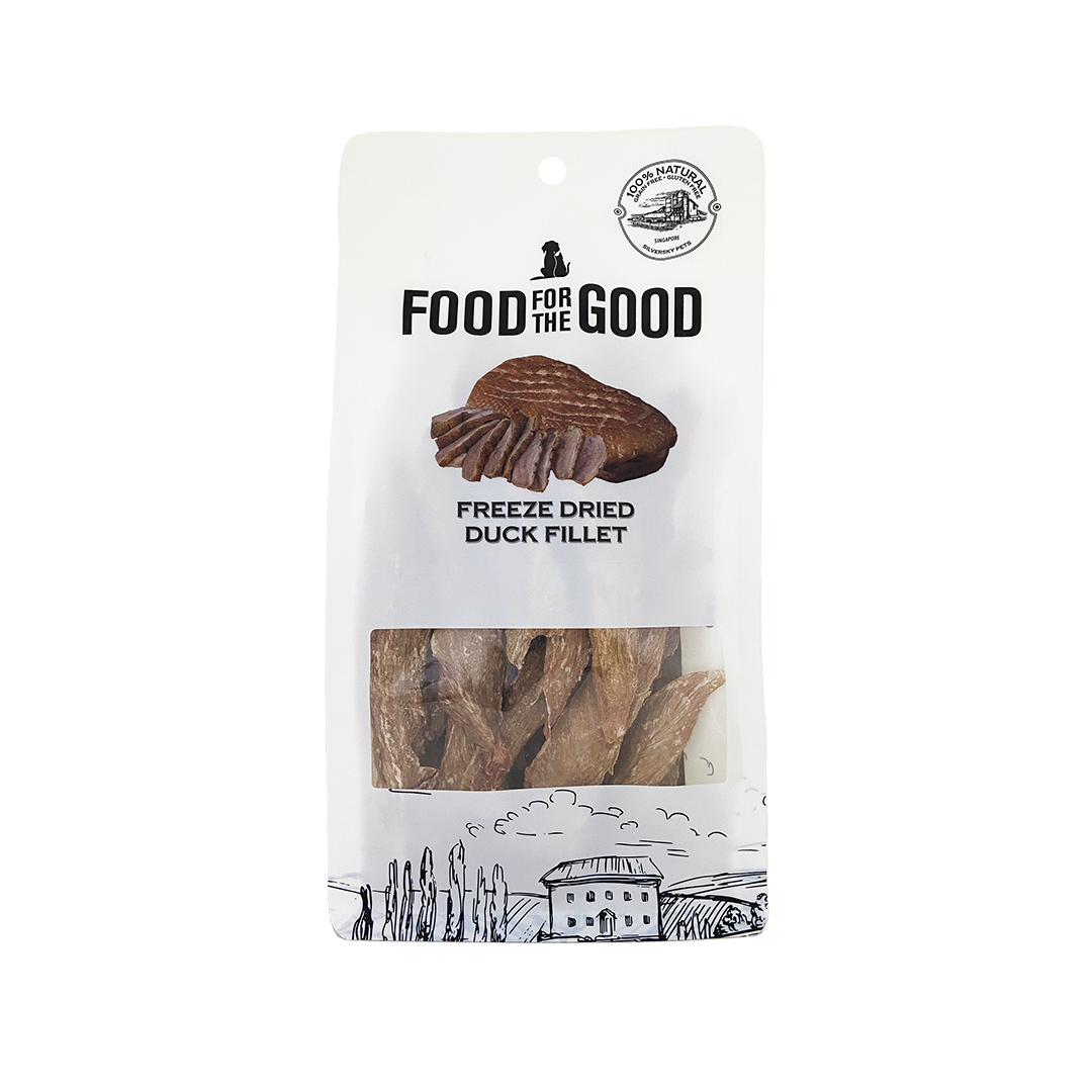 Food For The Good Freeze Dried Duck Fillet Treats for Cats and Dogs 100g