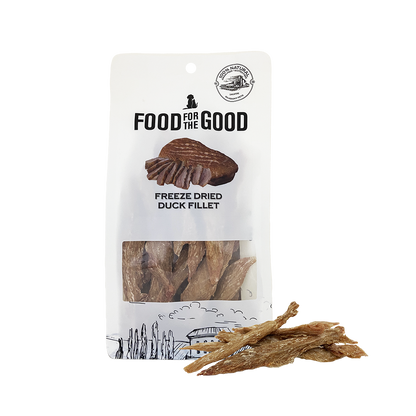 Food For The Good Freeze Dried Duck Fillet Treats for Cats and Dogs 100g