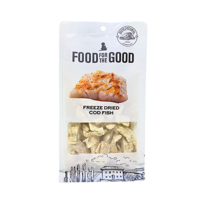 Food For The Good Freeze Dried Codfish Cubes Treats for Cats and Dogs 50g