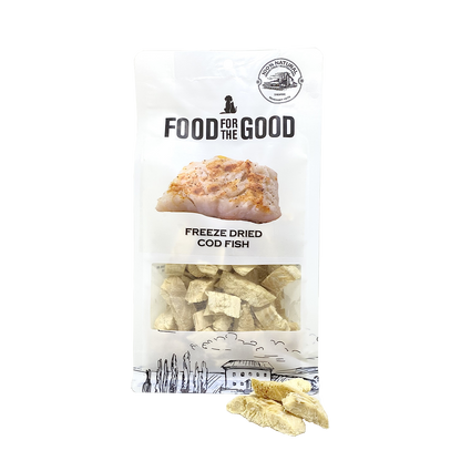 Food For The Good Freeze Dried Codfish Cubes Treats for Cats and Dogs 50g