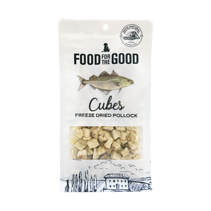 Food For The Good Freeze Dried Pollock Cubes Treats for Cats & Dogs 50g