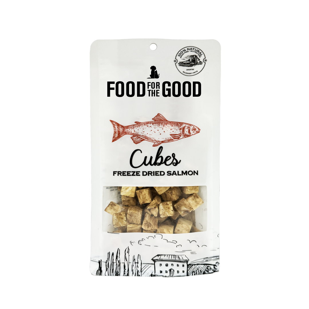 Food For The Good Freeze Dried Salmon Cubes Treats for Cats & Dogs 70g