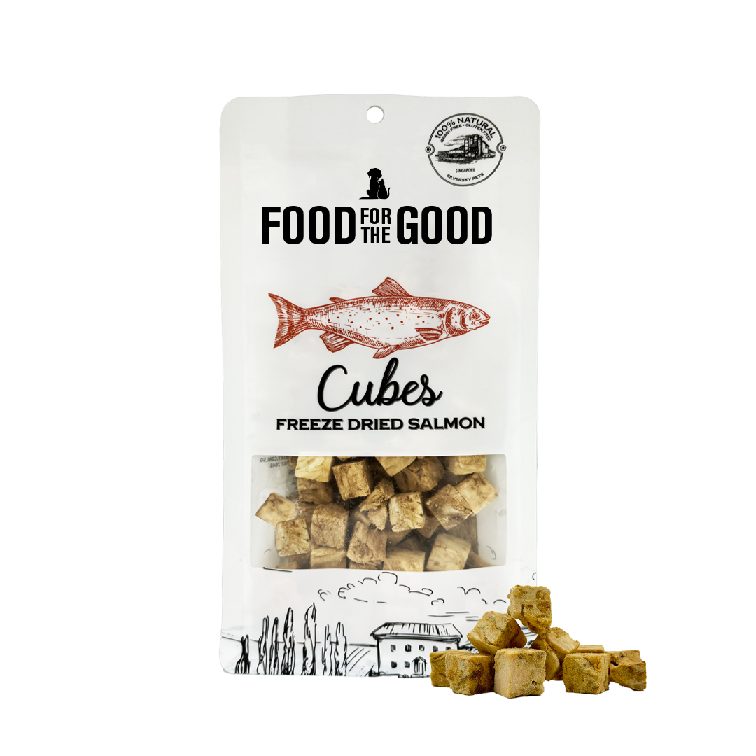 Food For The Good Freeze Dried Salmon Cubes Treats for Cats & Dogs 70g