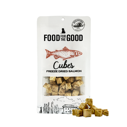 Food For The Good Freeze Dried Salmon Cubes Treats for Cats & Dogs 70g