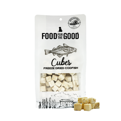 Food For The Good Freeze Dried Codfish Cubes Treats for Cats & Dogs 50g