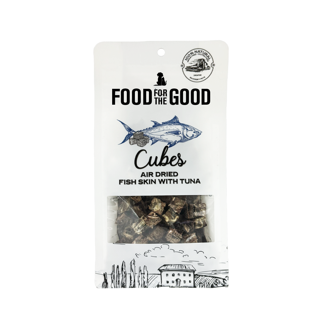 Food For The Good Freeze Dried Fish Skin with Tuna Cubes Treats for Cats and Dogs 120g
