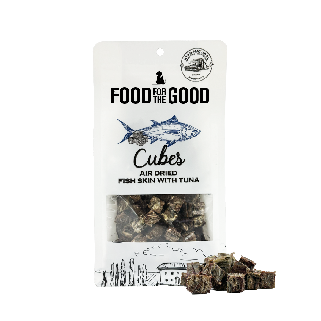 Food For The Good Freeze Dried Fish Skin with Tuna Cubes Treats for Cats and Dogs 120g