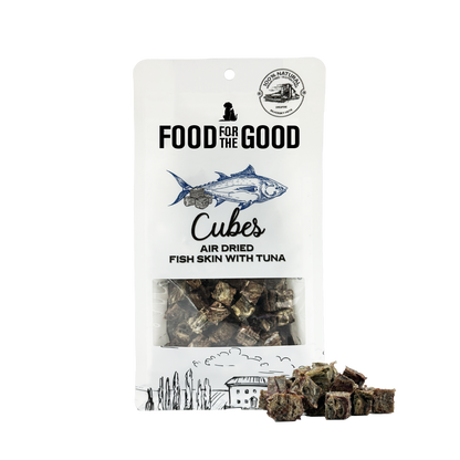 Food For The Good Freeze Dried Fish Skin with Tuna Cubes Treats for Cats and Dogs 120g