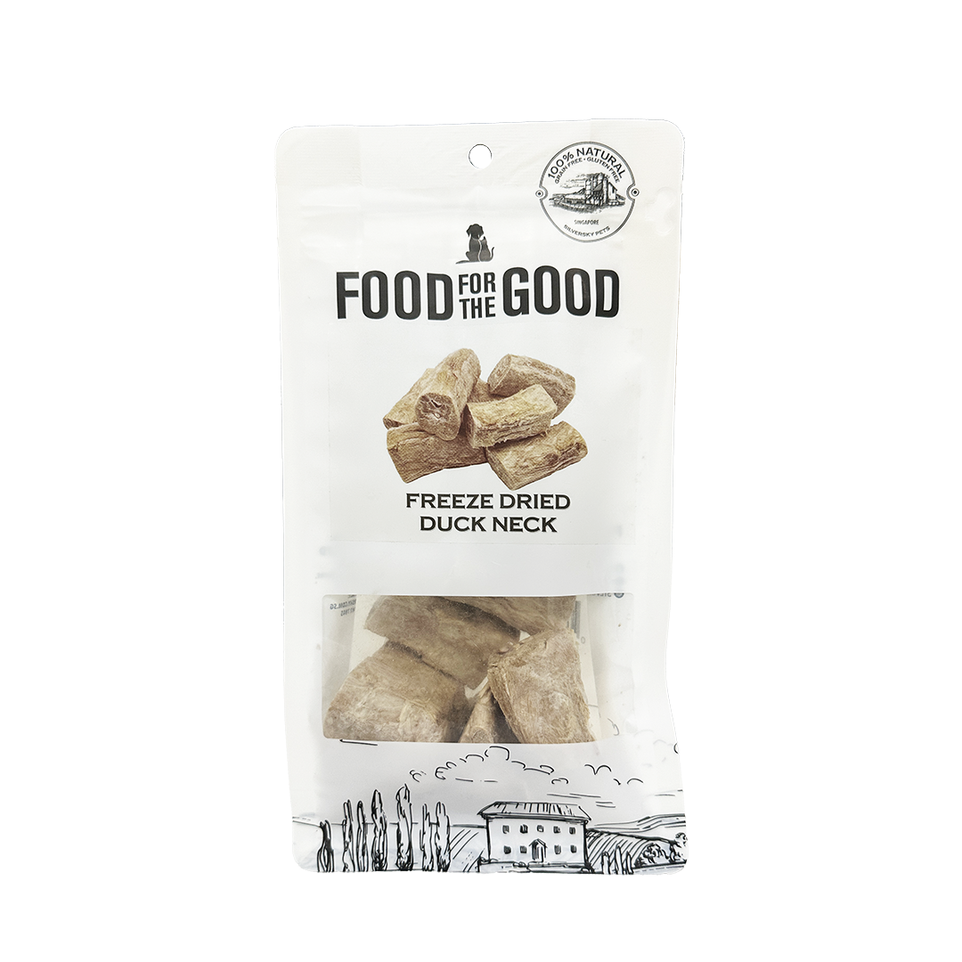 Food For The Good Freeze Dried Duck Neck Treats for Cats and Dogs 70g