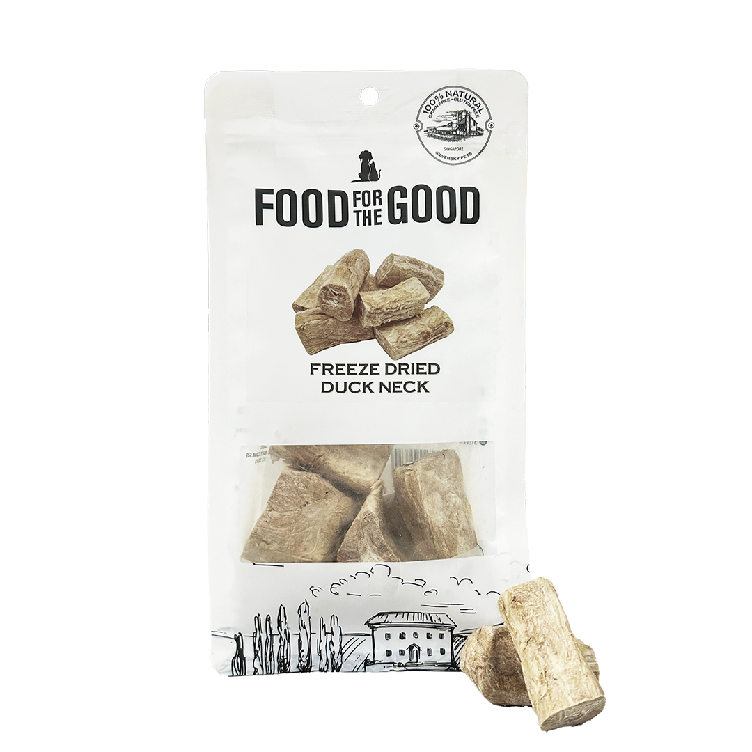 Food For The Good Freeze Dried Duck Neck Treats for Cats and Dogs 70g