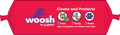 Woosh Hypoallergenic Fragrance Free Antibacterial Cat Wipes 100pcs