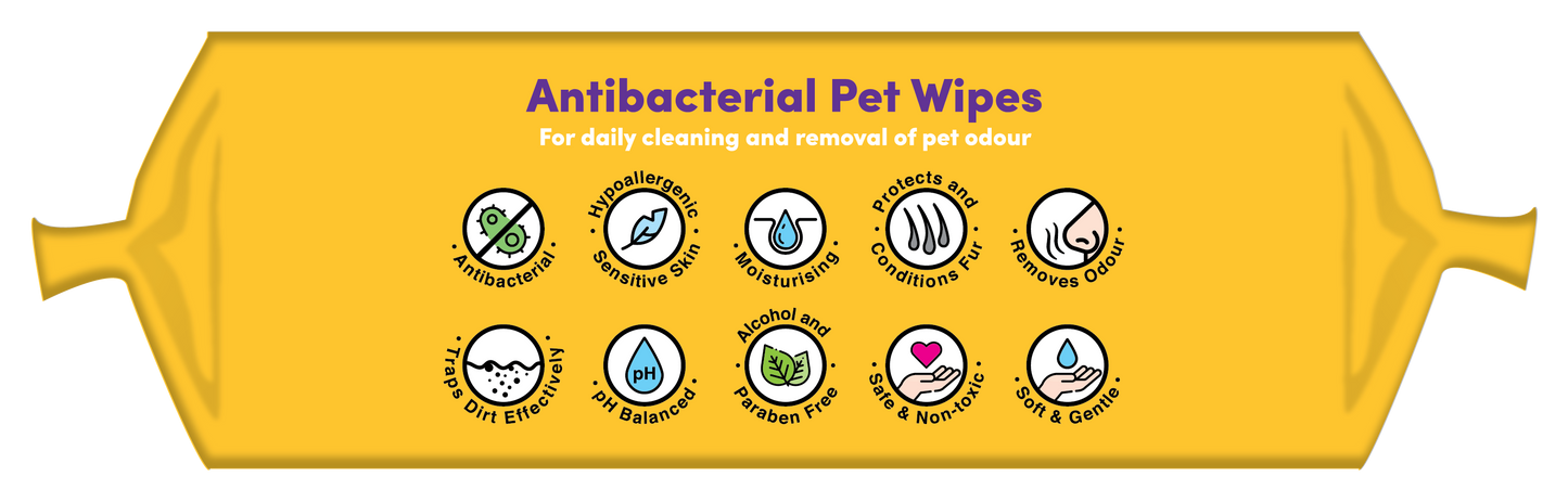 Woosh Argan Oil Antibacterial Pet Wipes 100pcs for Dogs Cats & Small Animals