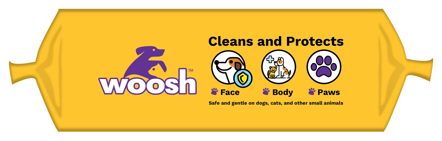 Woosh Baby Powder Antibacterial Pet Wipes 100pcs for Dogs Cats & Small Animals
