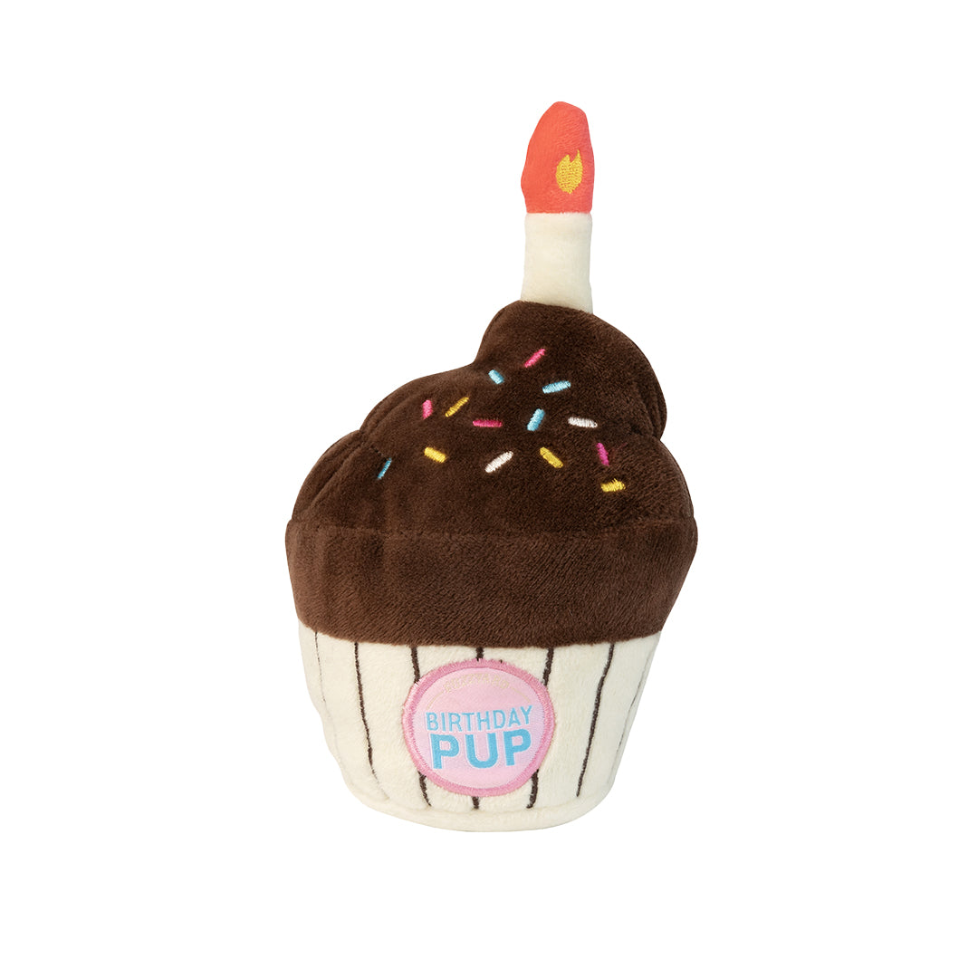 FuzzYard Birthday Cupcake Plush Dog Toy with Squeaker