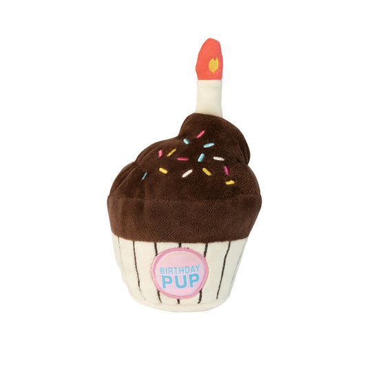 FuzzYard Birthday Cupcake Plush Dog Toy with Squeaker