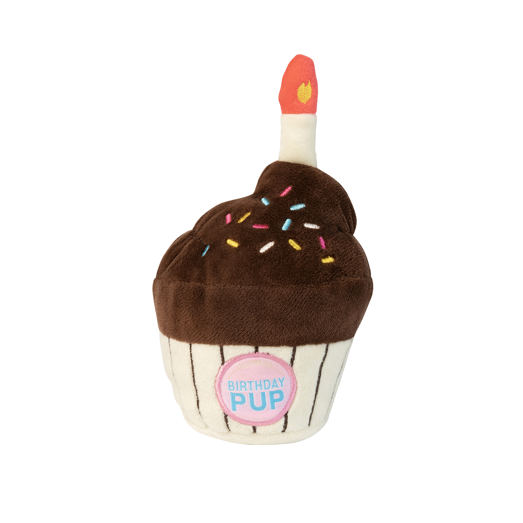 FuzzYard Birthday Cupcake Plush Dog Toy with Squeaker