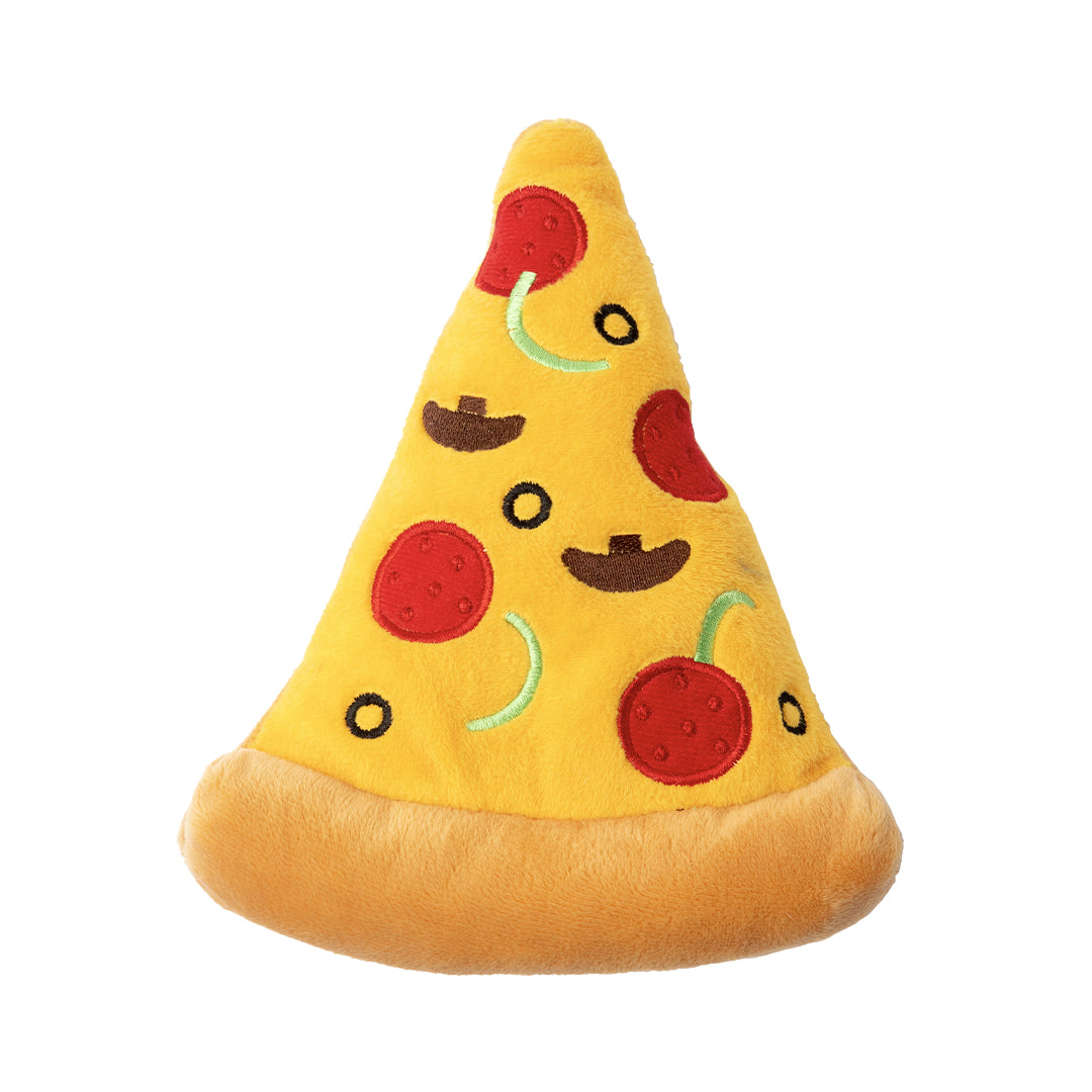 FuzzYard Pizza Plush Dog Toy with Squeaker