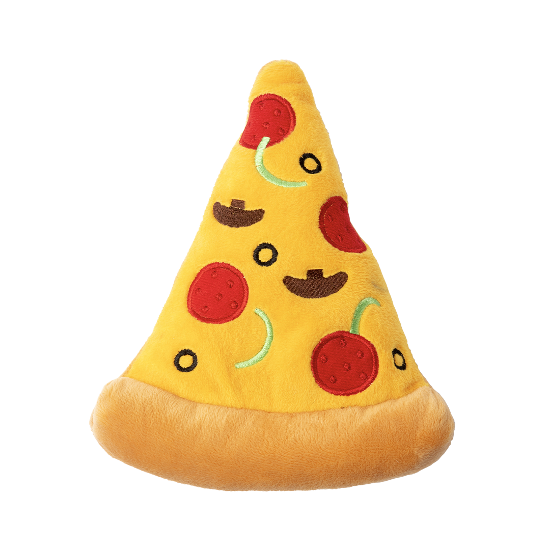 FuzzYard Pizza Plush Dog Toy with Squeaker