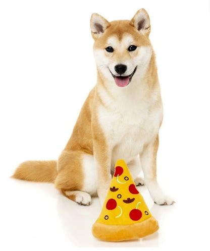 FuzzYard Pizza Plush Dog Toy with Squeaker