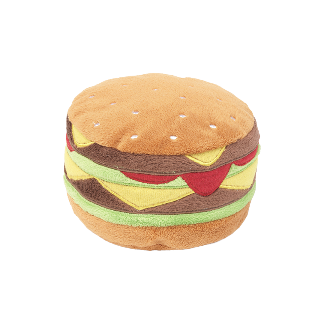 FuzzYard Hamburger Plush Dog Toy with Squeaker