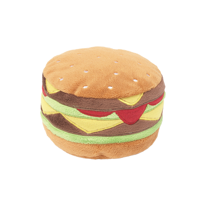 FuzzYard Hamburger Plush Dog Toy with Squeaker