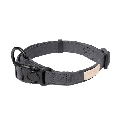 FuzzYard Life Dog Collar Soft Cotton Adjustable Collar for Dogs - Slate Grey