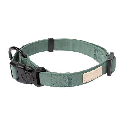 FuzzYard Life Dog Collar Soft Cotton Adjustable Collar for Dogs - Myrtle Green