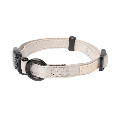 FuzzYard Life Dog Collar Soft Cotton Adjustable Collar for Dogs - Sandstone