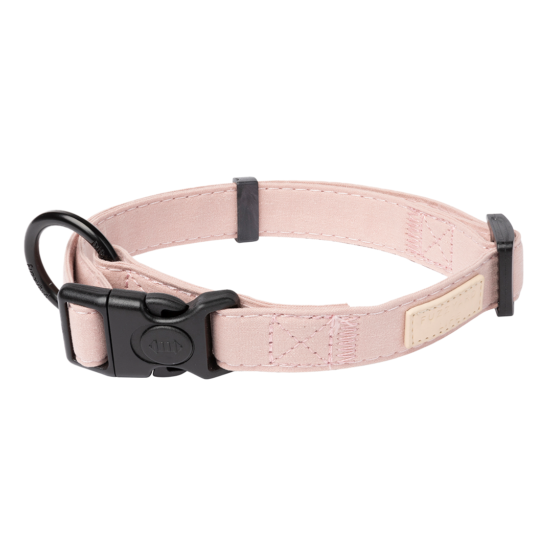 FuzzYard Life Dog Collar Soft Cotton Adjustable Collar for Dogs - Soft Blush