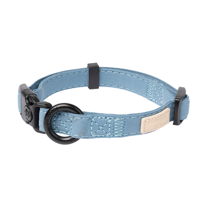 FuzzYard Life Dog Collar Soft Cotton Adjustable Collar for Dogs - French Blue
