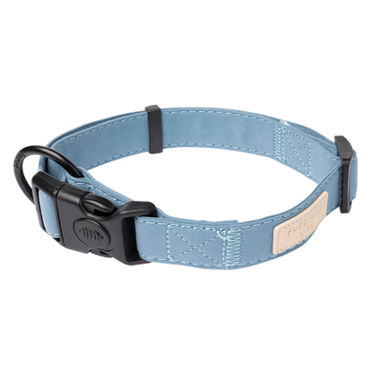 FuzzYard Life Dog Collar Soft Cotton Adjustable Collar for Dogs - French Blue