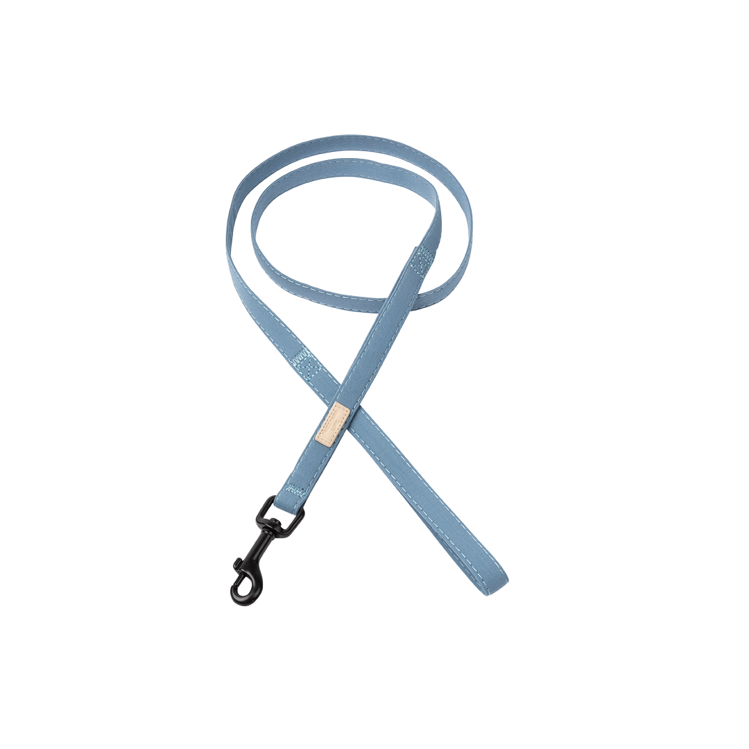 FuzzYard Life Dog Leash Soft Cotton Lead with 360 Degree Rotating Clasp - French Blue