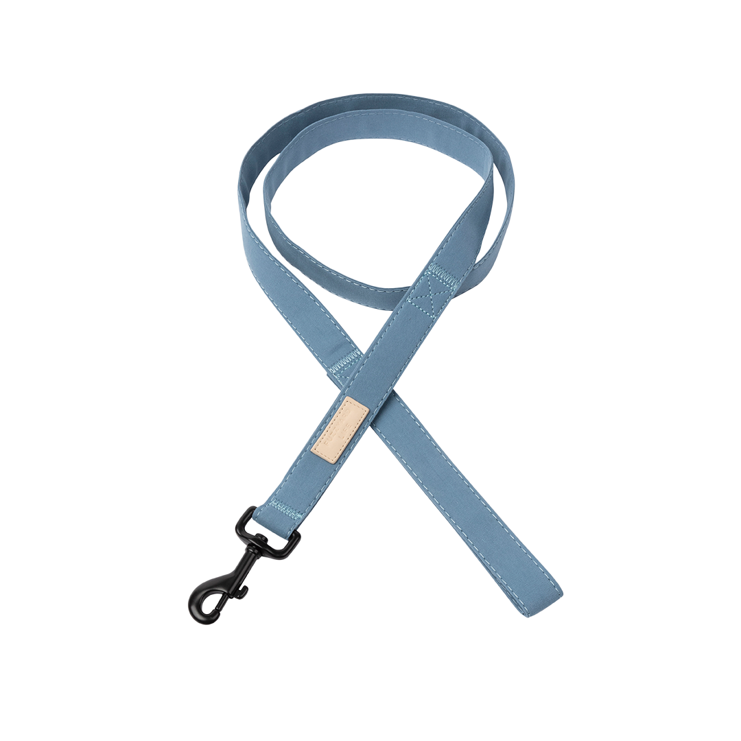 FuzzYard Life Dog Leash Soft Cotton Lead with 360 Degree Rotating Clasp - French Blue