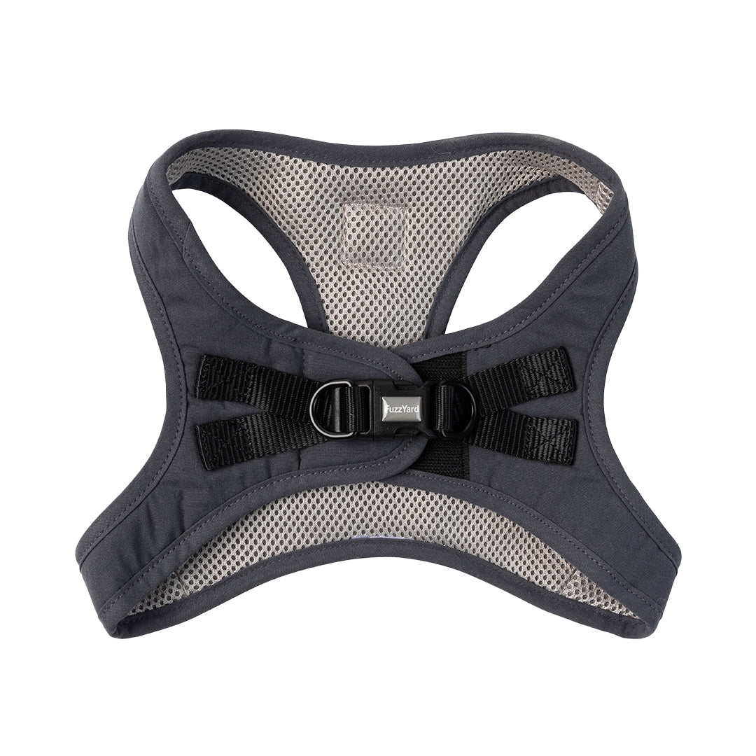 FuzzYard Life Step In Dog Harness Soft Cotton Padded Harness for Dogs - State Grey
