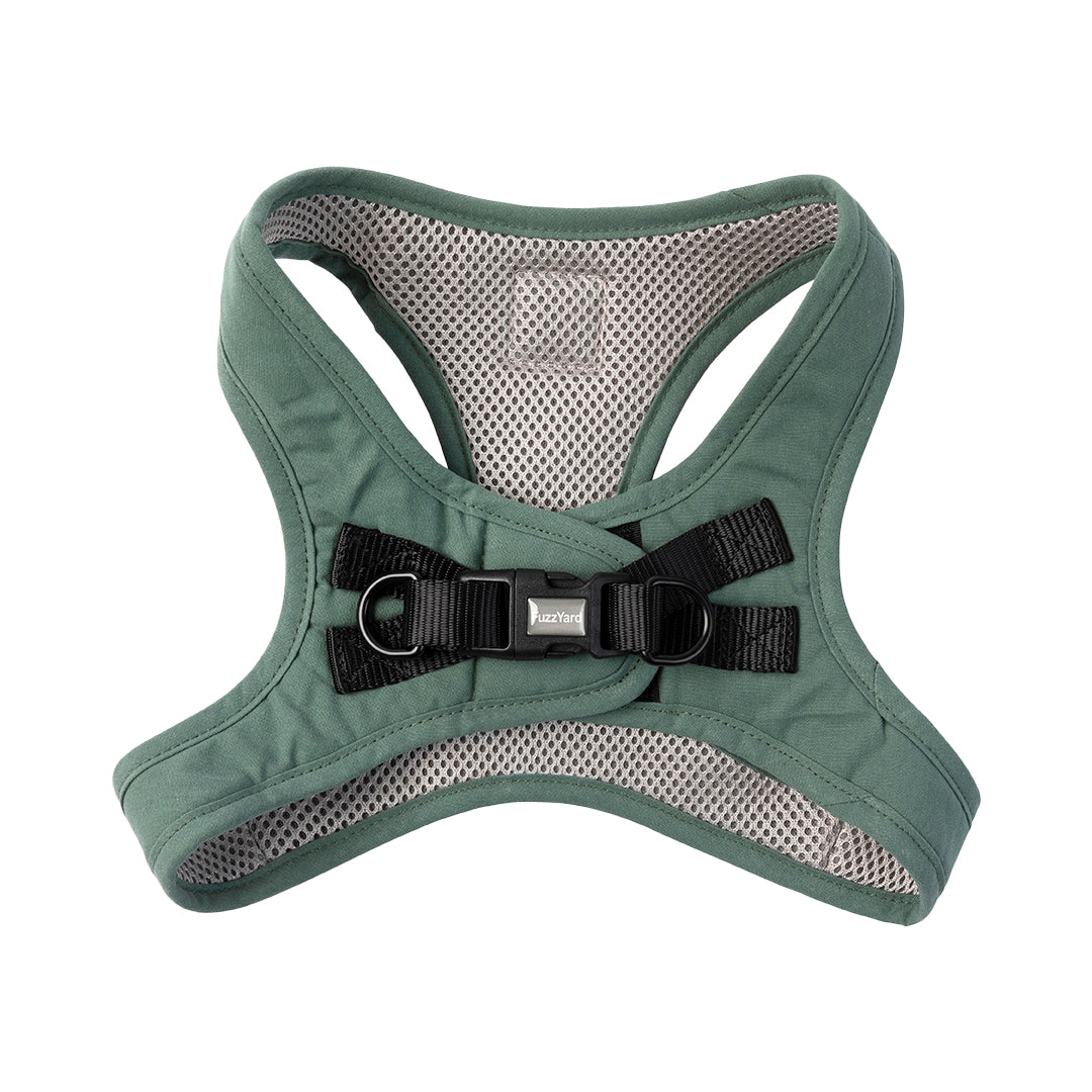 FuzzYard Life Step In Dog Harness Soft Cotton Padded Harness for Dogs - Myrtle Green