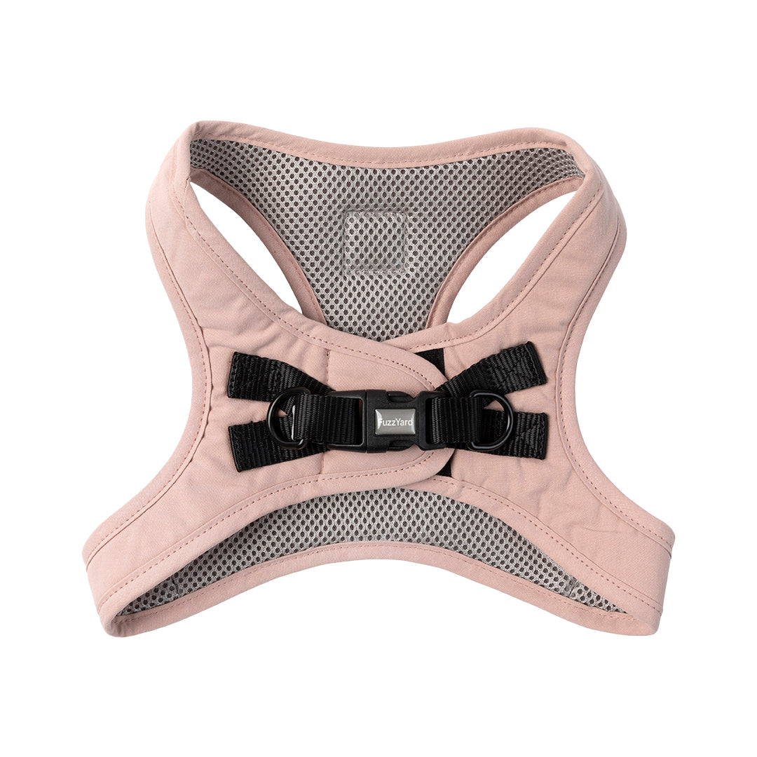 FuzzYard Life Step In Dog Harness Soft Cotton Padded Harness for Dogs - Soft Blush