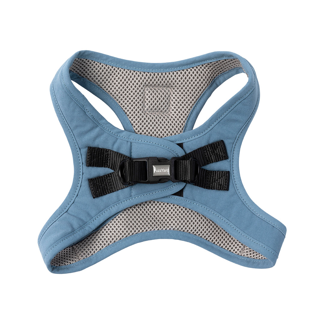 FuzzYard Life Step In Dog Harness Soft Cotton Padded Harness for Dogs - French Blue