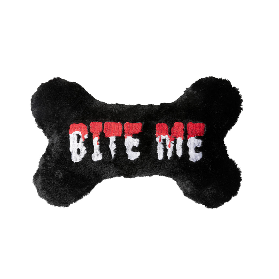 FuzzYard Halloween Bite Me Bone Plush Dog Toy with Squeaker